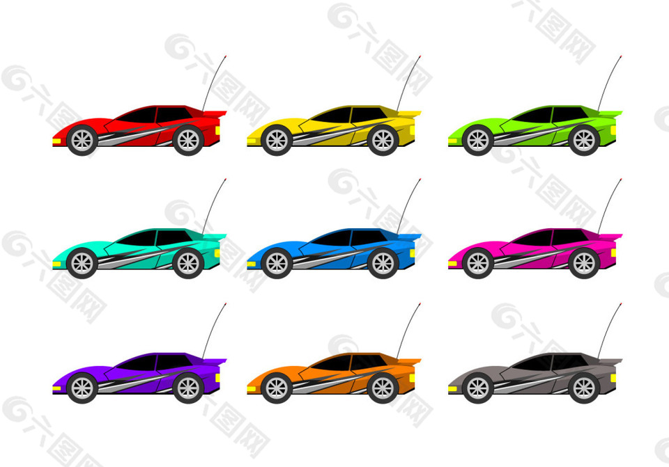 矢量扁平遥控车