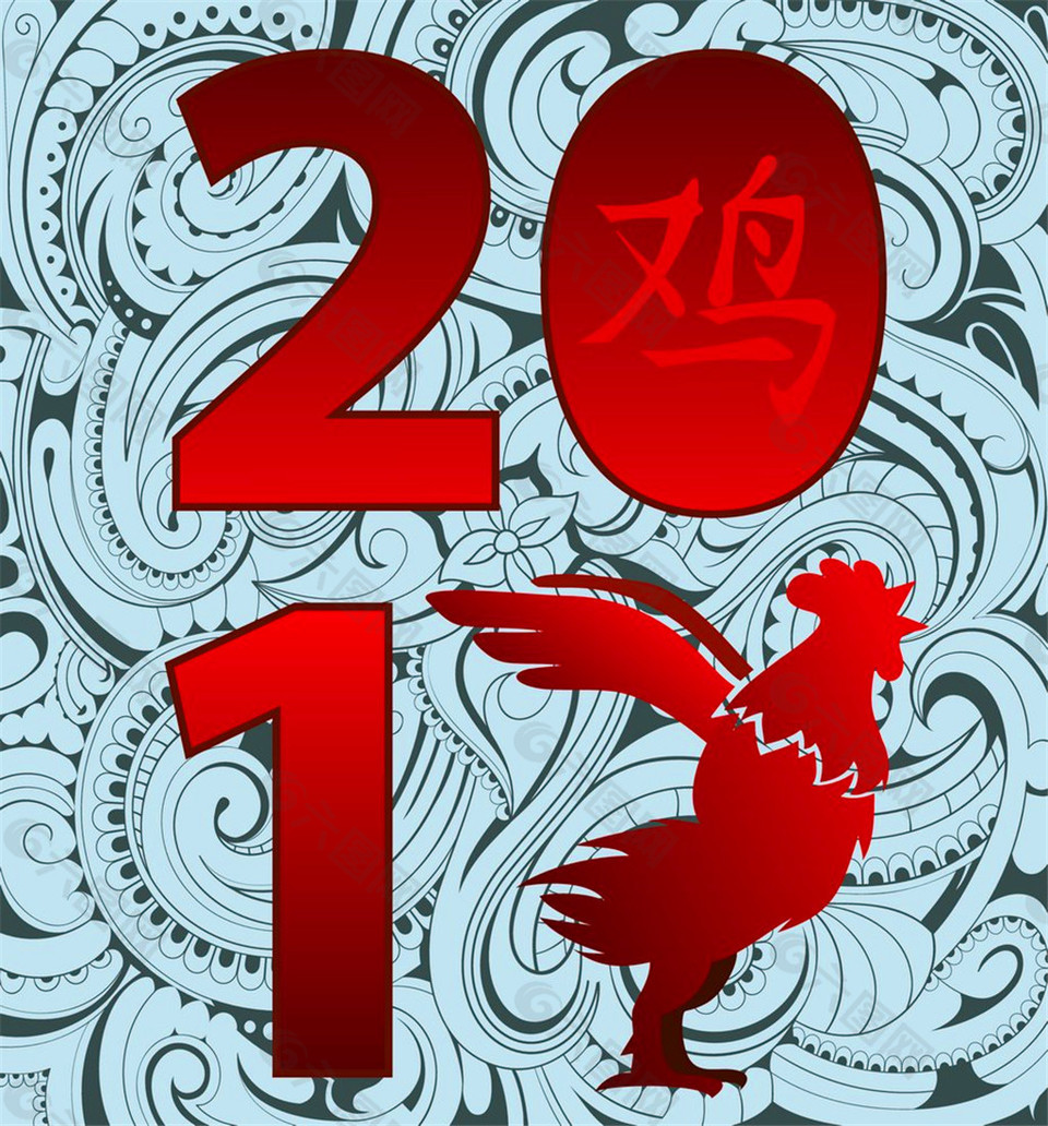 纹2017大公鸡图片