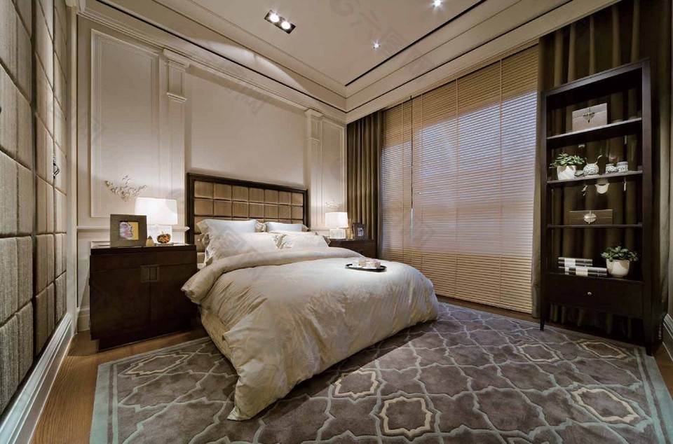 欧式时尚卧室大床设计图