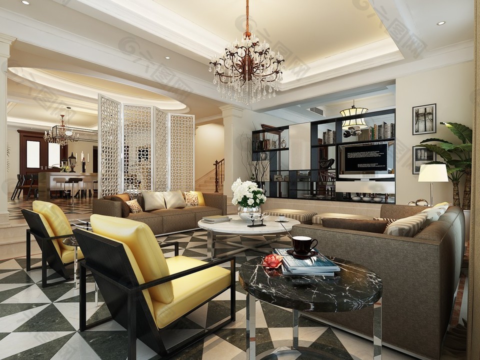 现代港式餐厅装修效果图