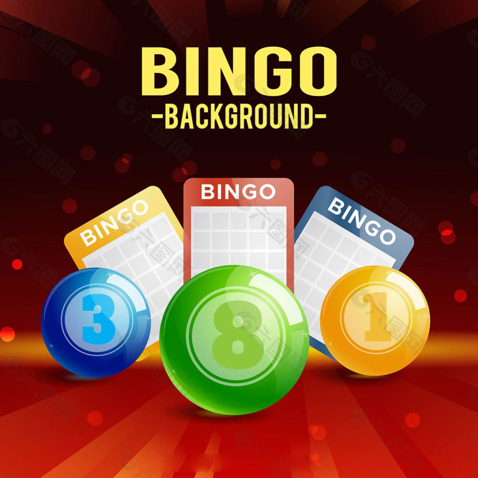 五颜六色的bingo游戏插图背景