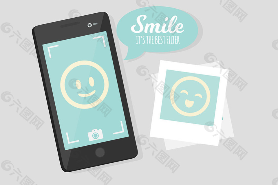 手机微笑的表情符号背景