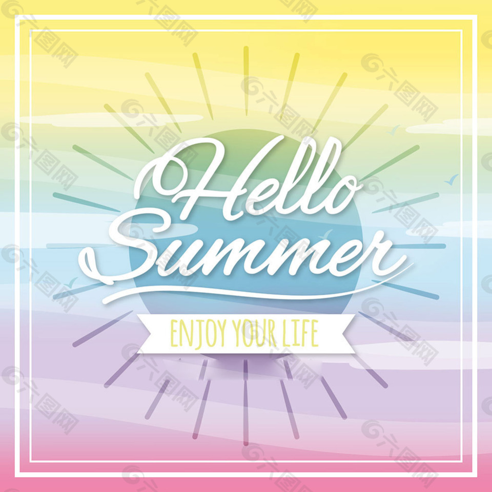 柔和色彩夏天主题背景