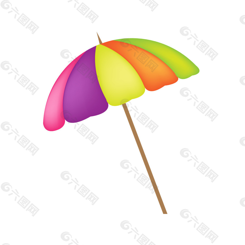 彩色雨伞元素