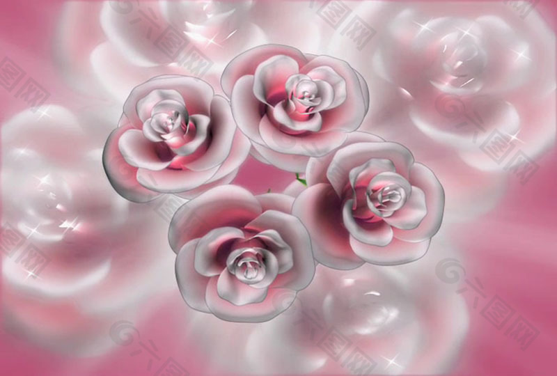 玫瑰粉色花卉浪漫背景