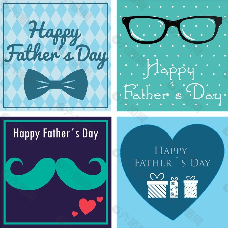 父亲节卡通矢量背景装饰素材