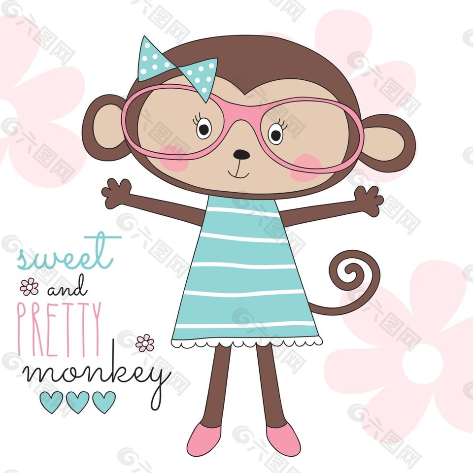 猴子 卡通动物矢量素材