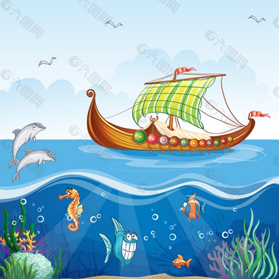 蓝色海洋背景素材