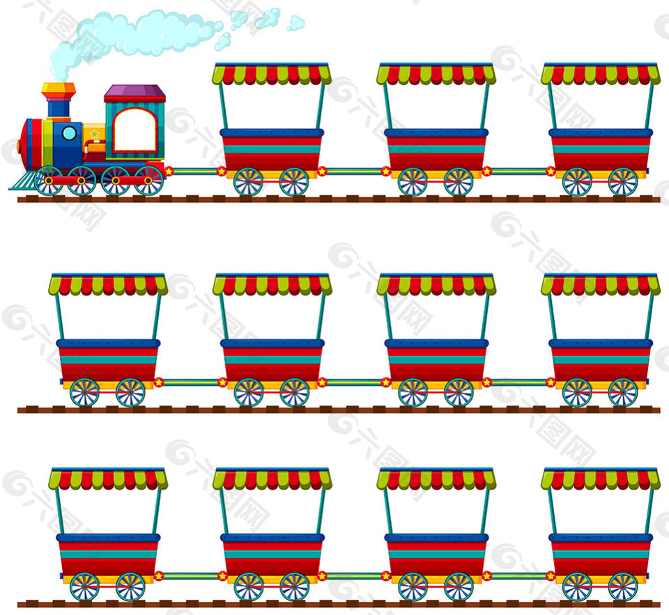 彩色铁路货运列车插图