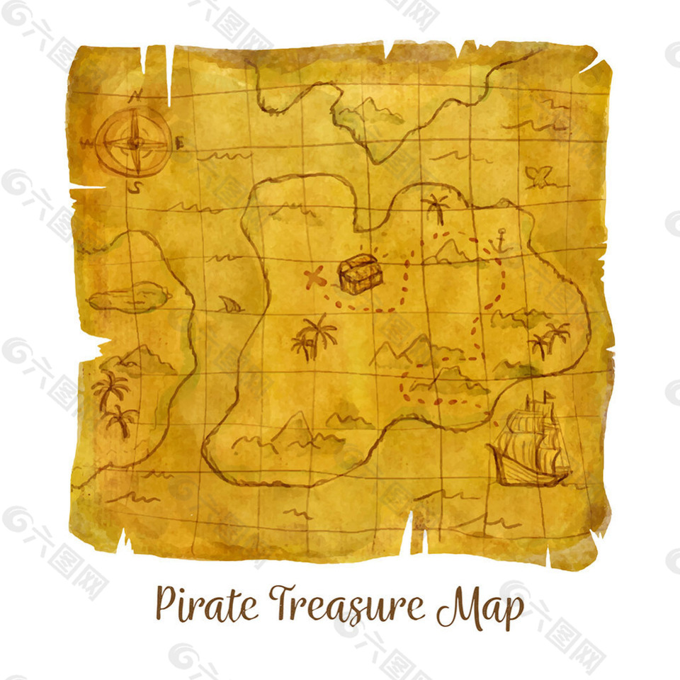 海盗地图古老图片
