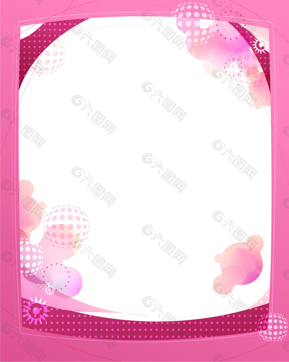 粉色花朵边框背景