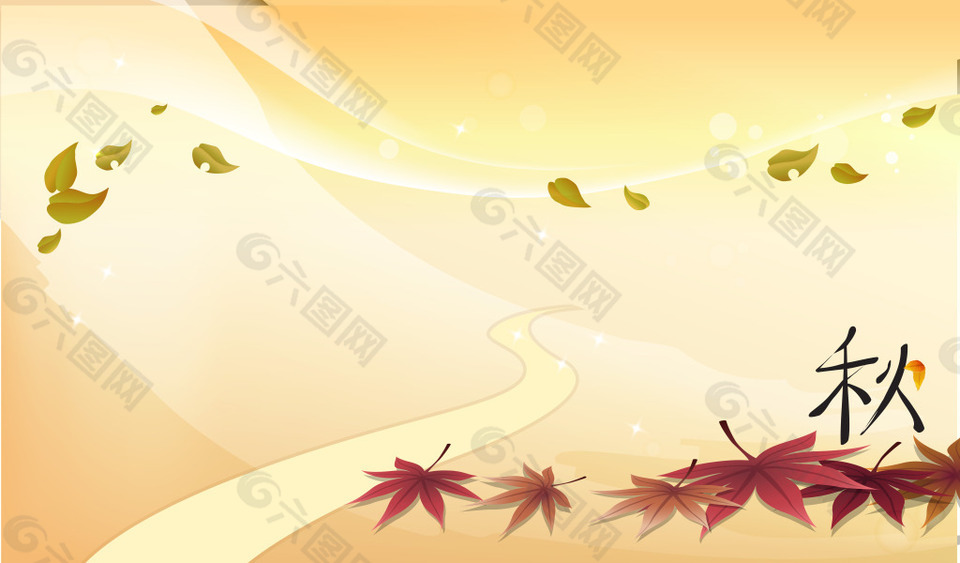 手绘枫叶秋天背景