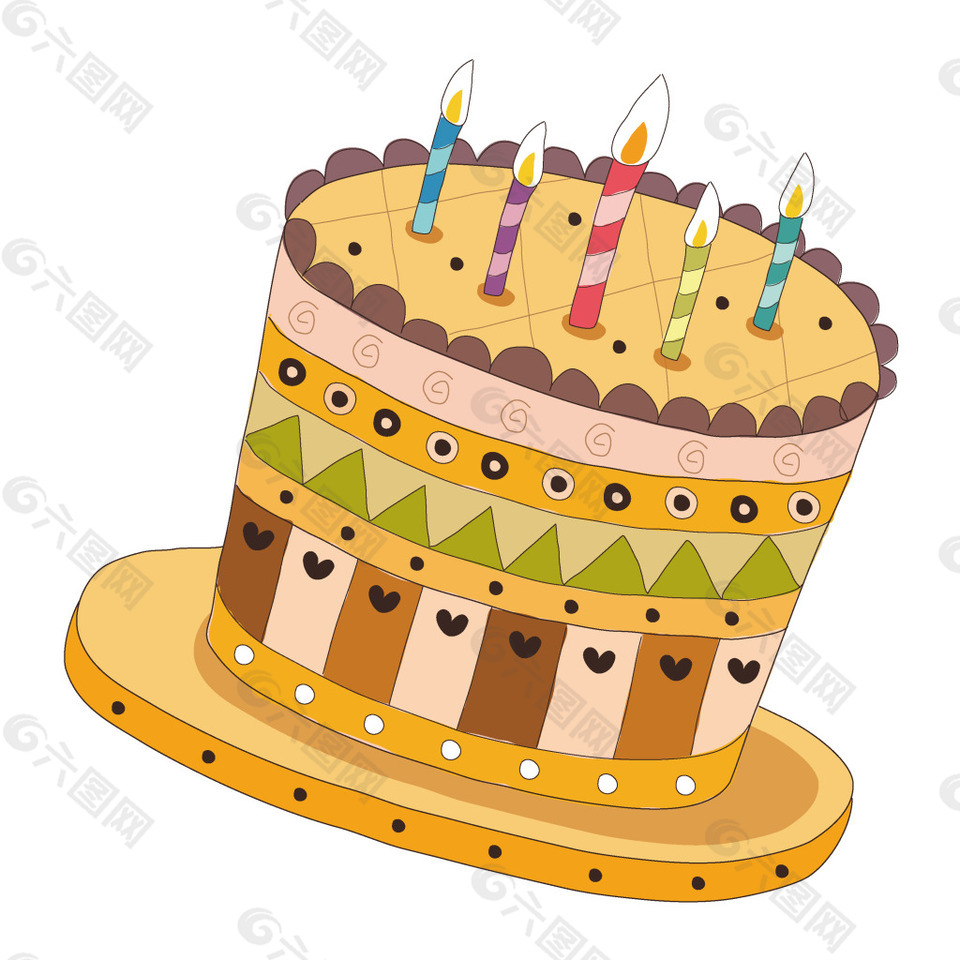 生日蛋糕多层元素