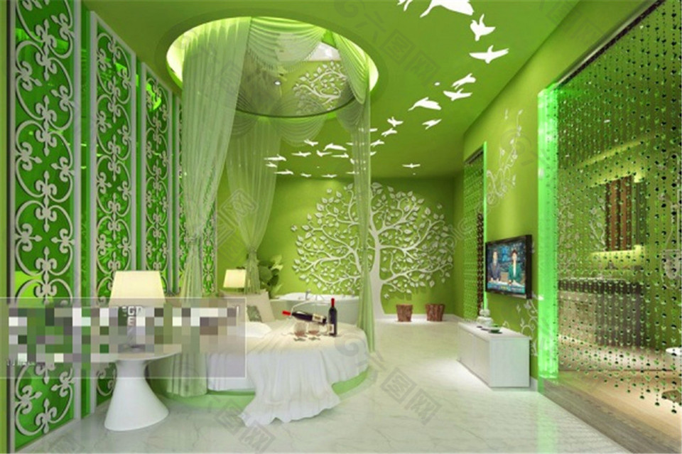 绿色梦幻卧室3DMAX模型
