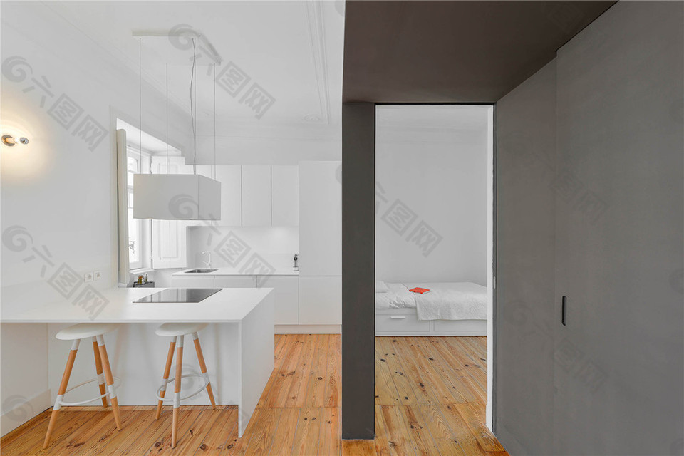 现代欧式白色系厨房装修效果图l