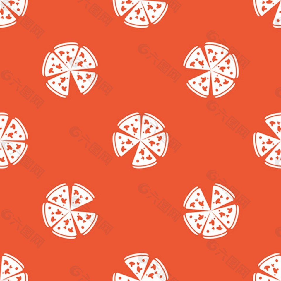 可爱披萨红色底纹背景图
