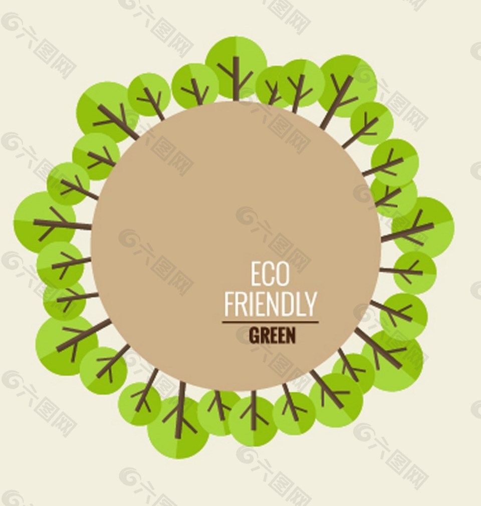 圆形绿色生态环保背景图