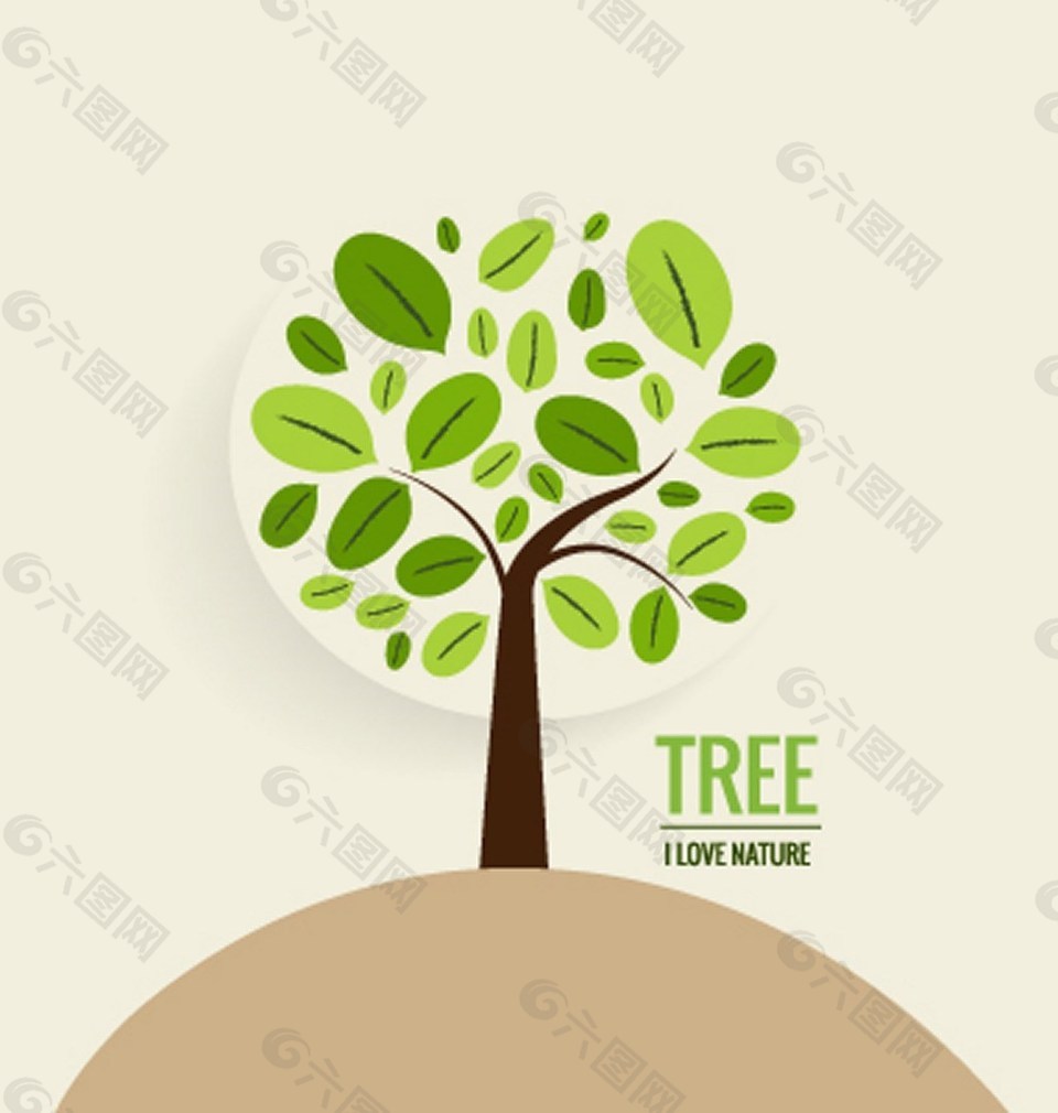 圆形绿色树背景图