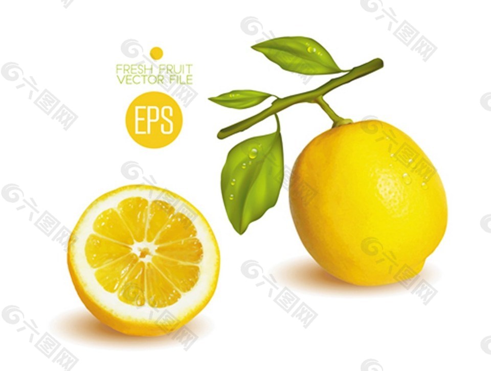 新鲜柠檬背景图