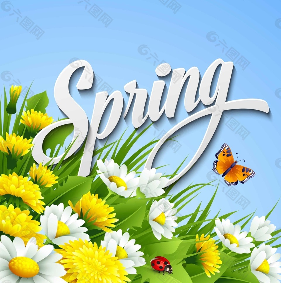 春天清新花朵背景