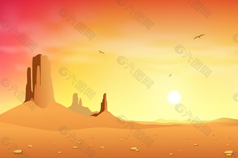 大自然沙漠风光背景图