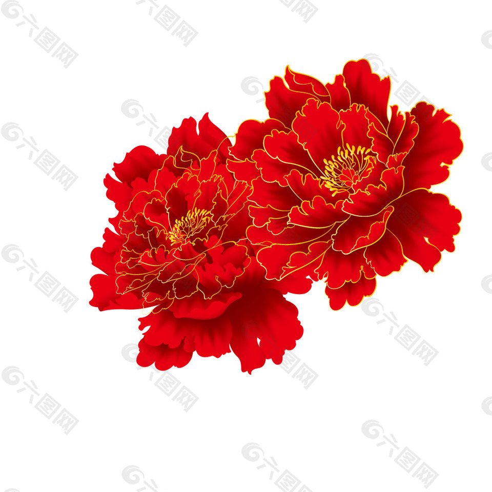红色花朵元素