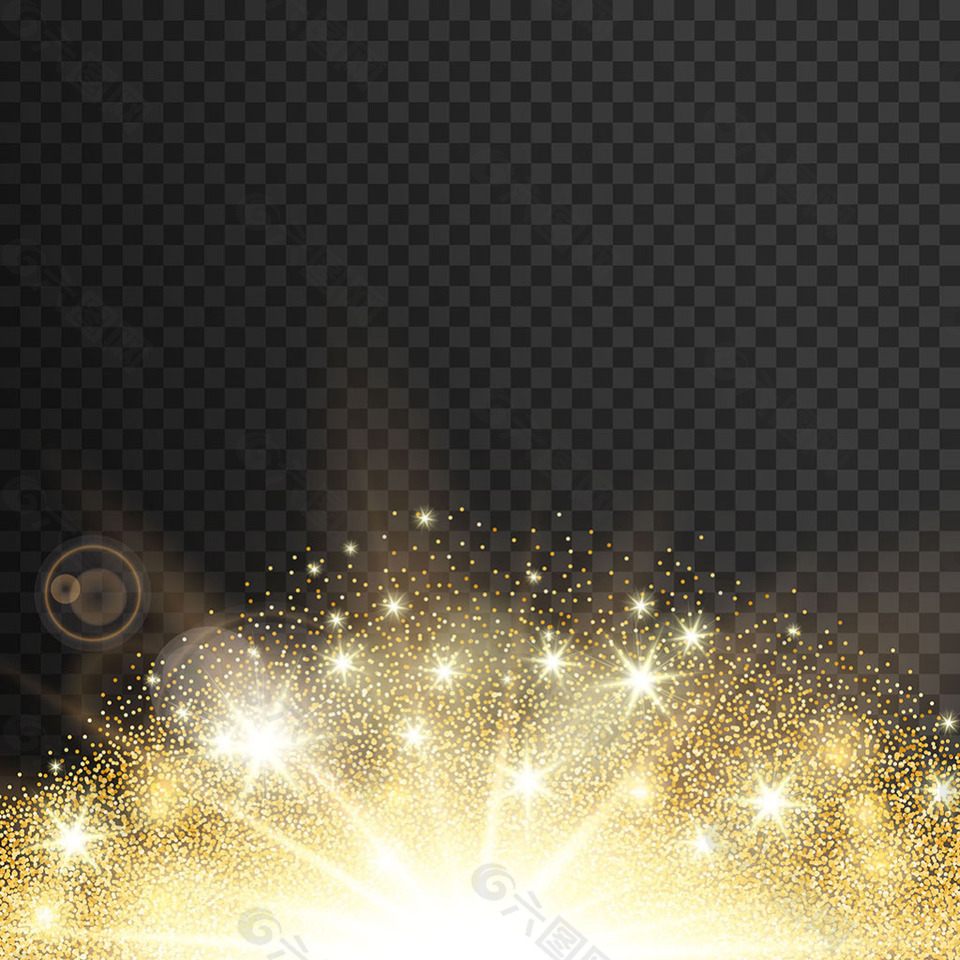 金色炫光星星效果矢量素材