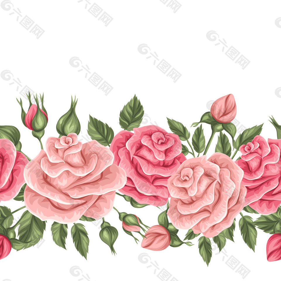复古玫瑰纹理图案和邀请卡设计矢量素材