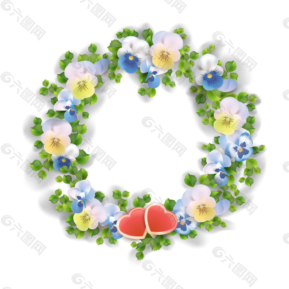 心形花环元素