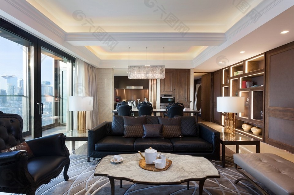 现代客厅茶几沙发效果图