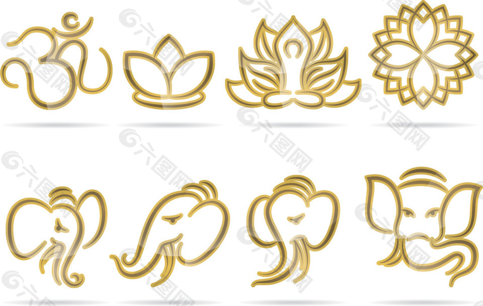 印度花纹金色标志