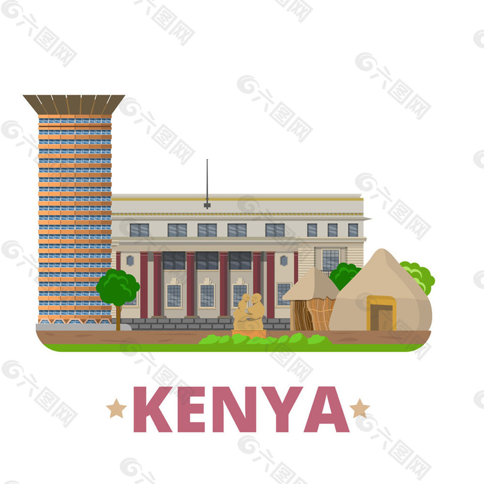 肯尼亚建筑漫画图片