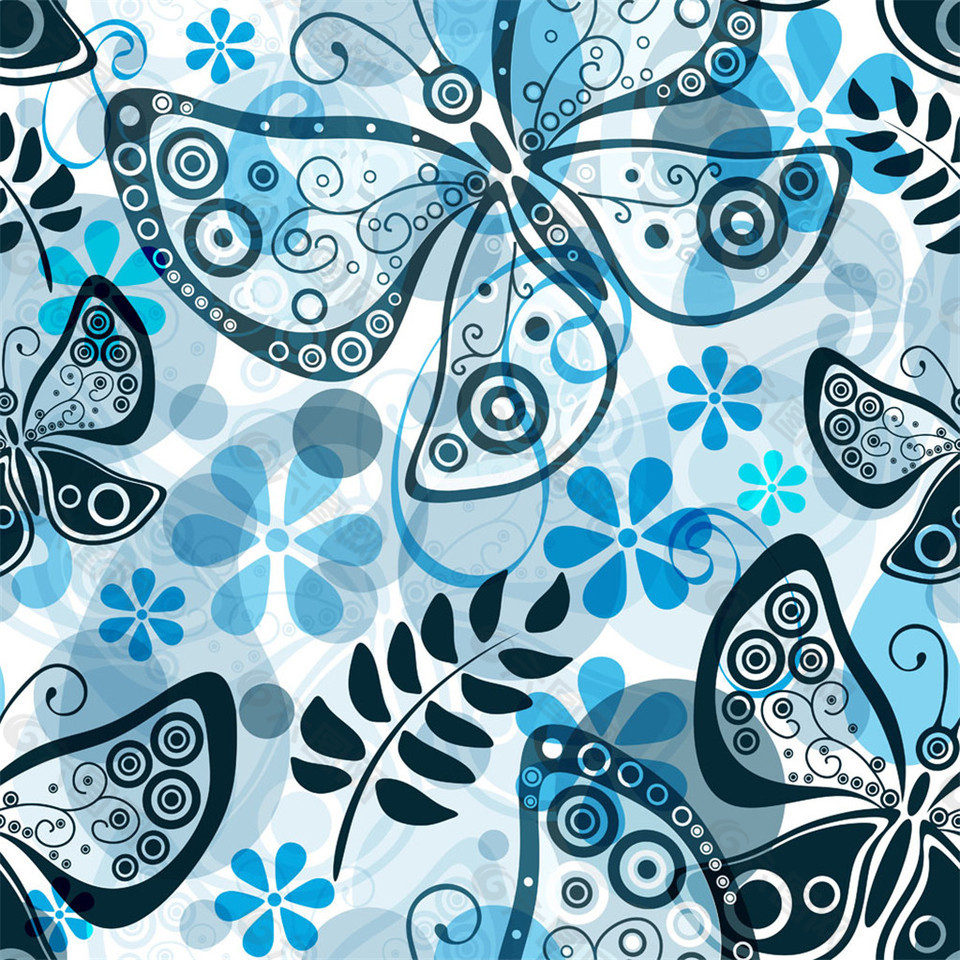 蓝色蝴蝶背景图片