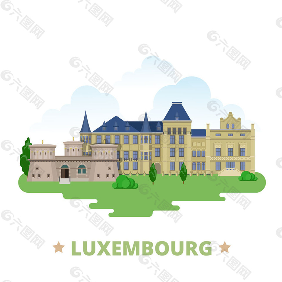 卢森堡建筑漫画图片