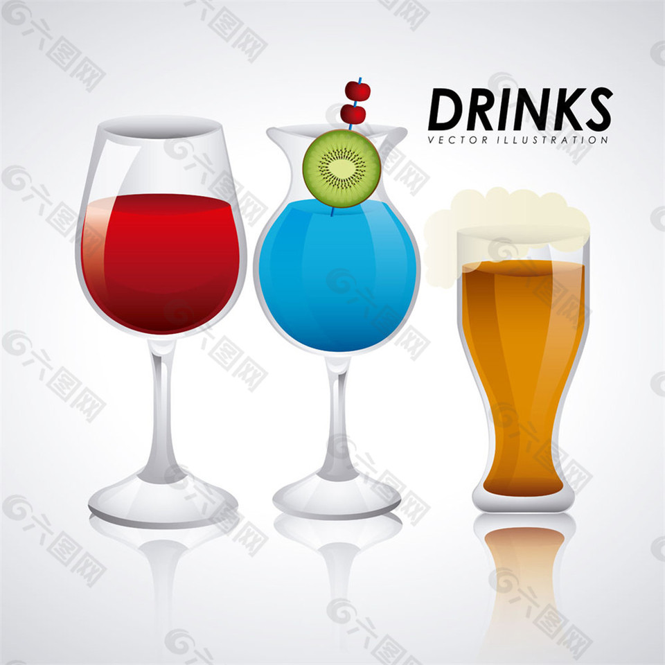 三色鸡尾酒图片