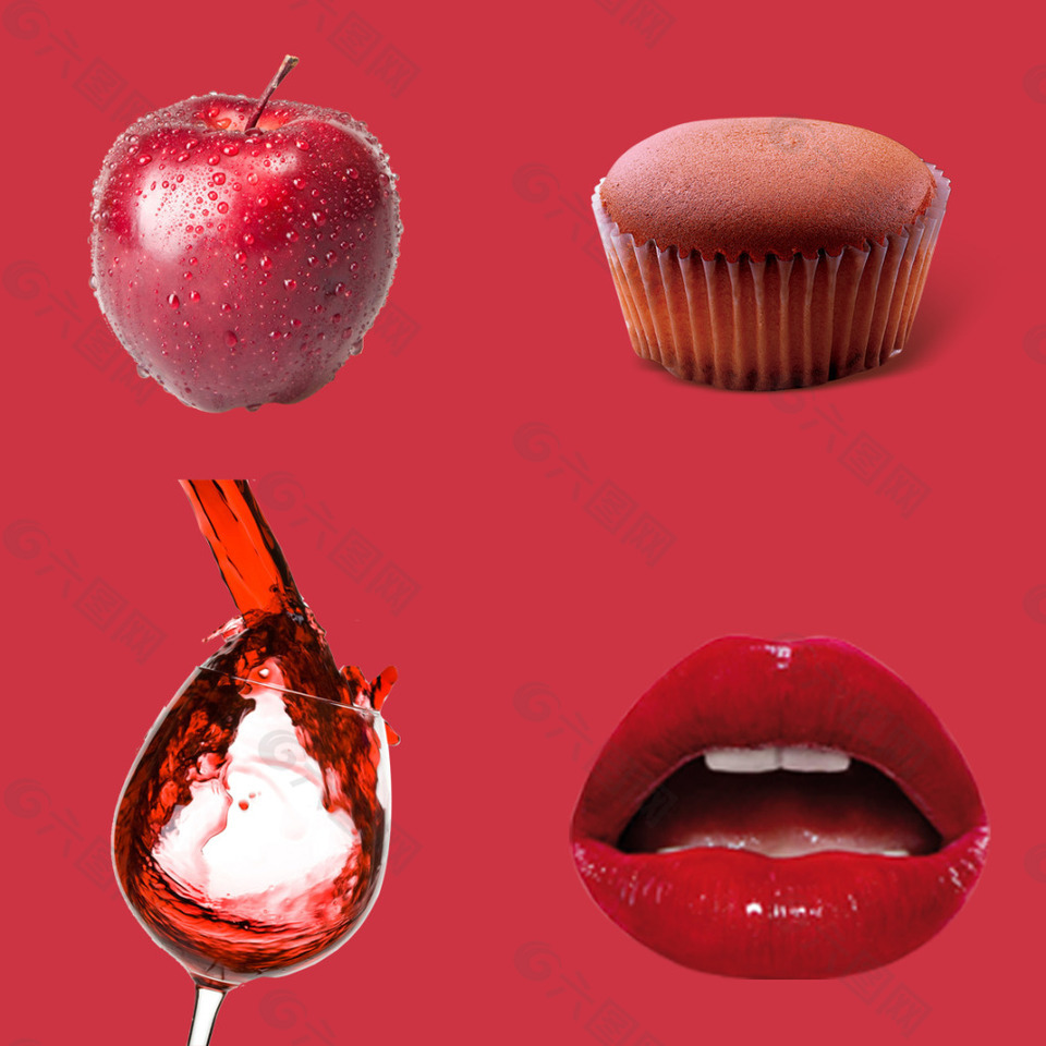 红苹果红酒红嘴唇蛋糕