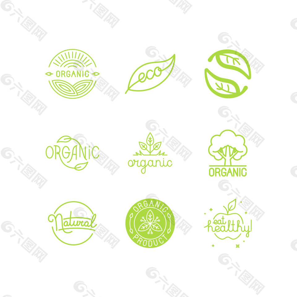 环保新鲜健康食品logo矢量素材