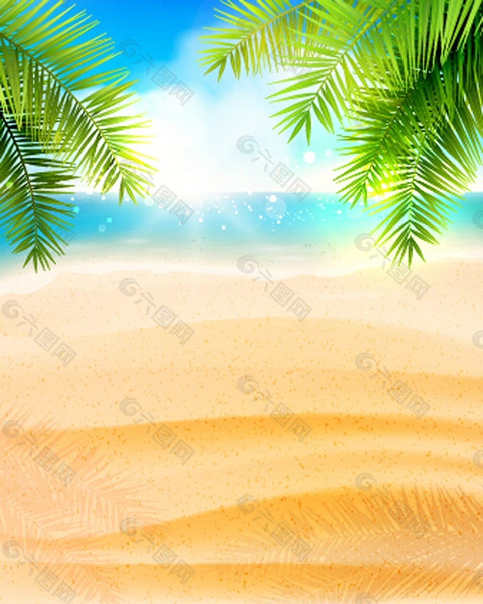 夏日沙滩度假背景图