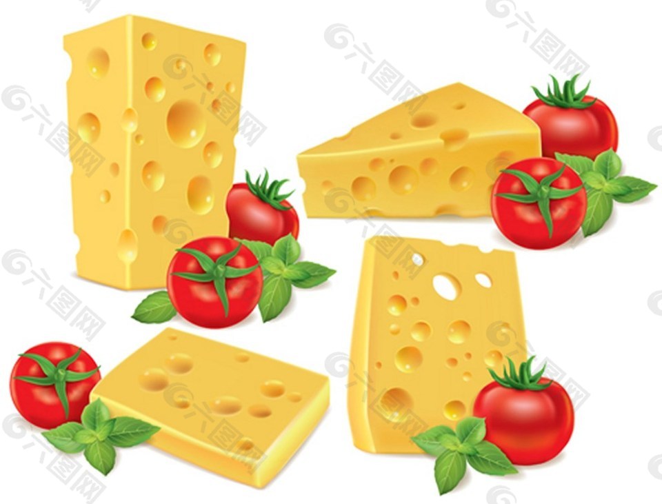西红柿与奶酪背景图