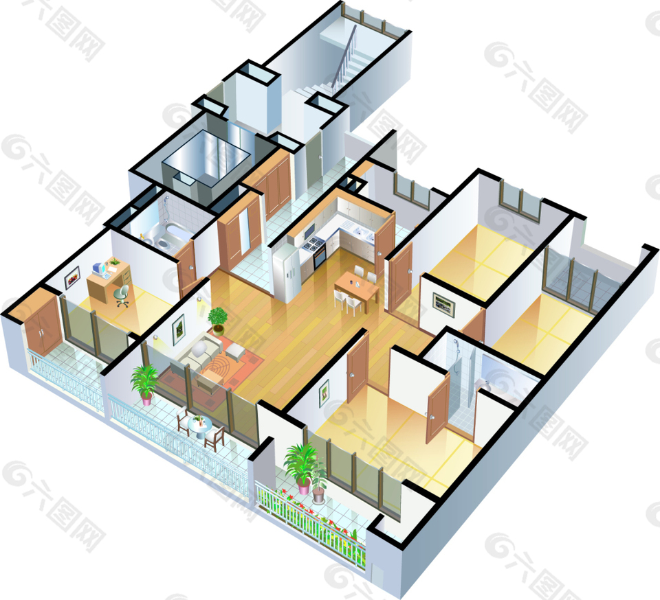 卡通三维房地产素材