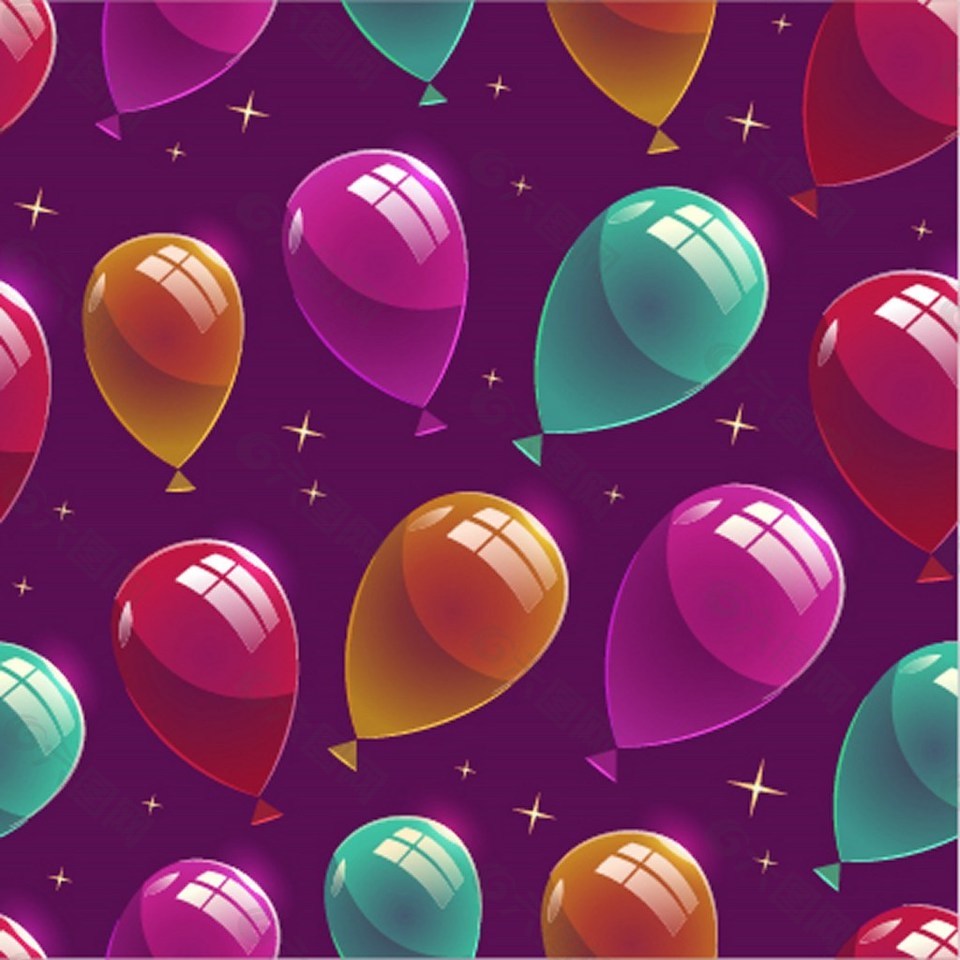 生日彩色气球矢量素材