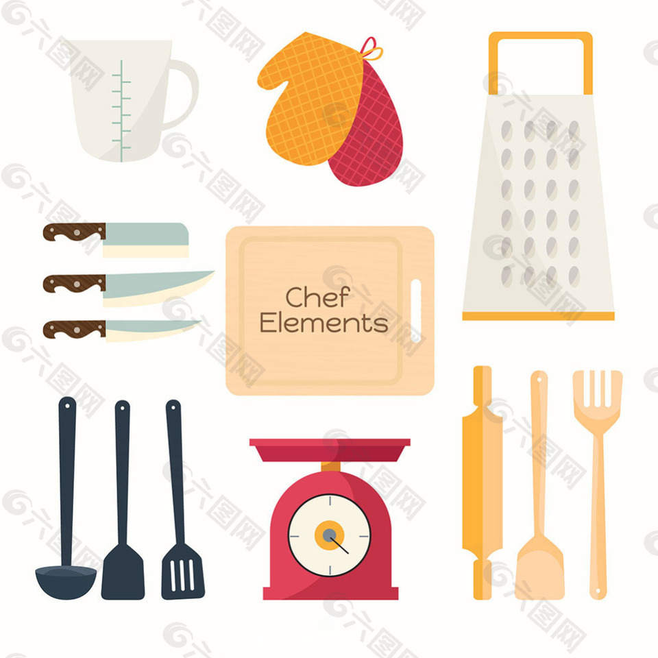 各种厨师元素平面设计素材