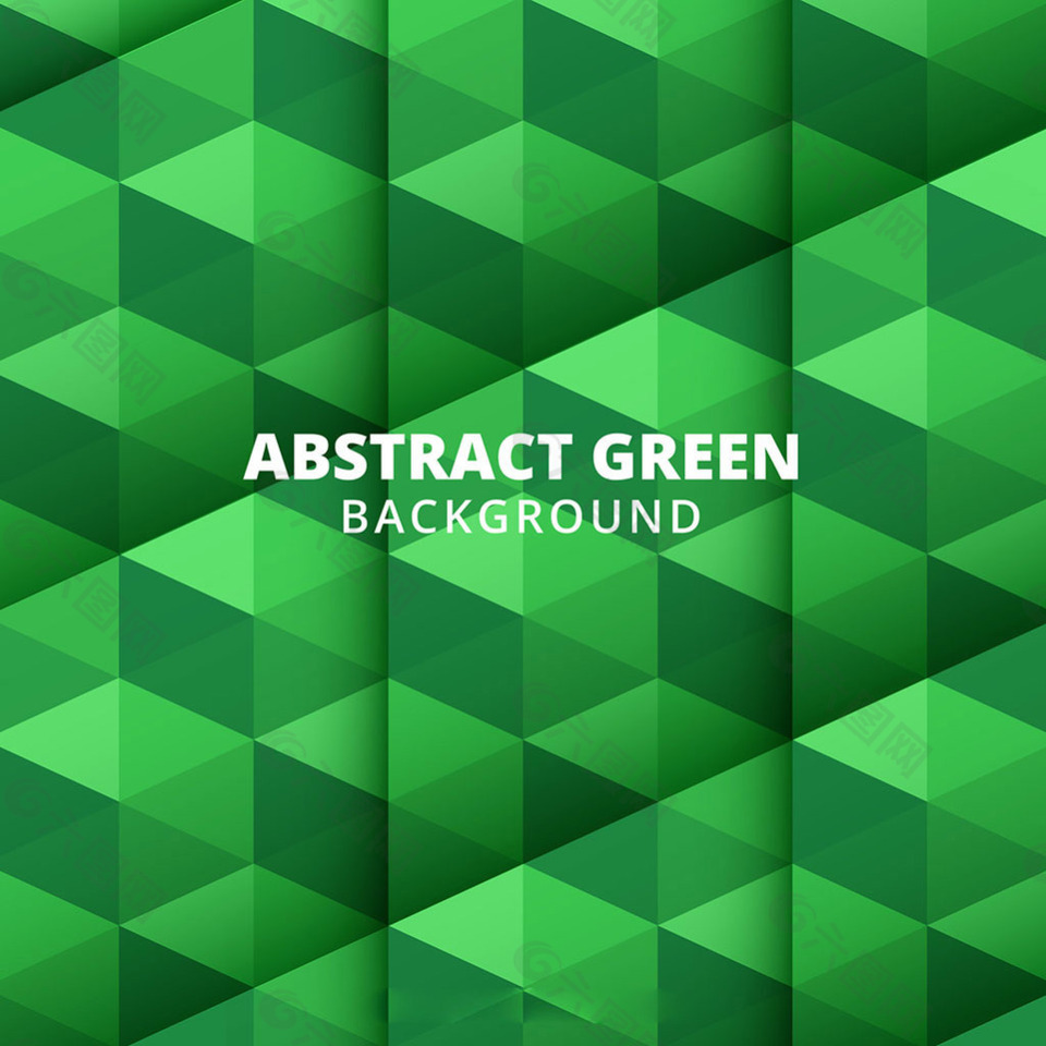 绿色三角形装饰图案背景