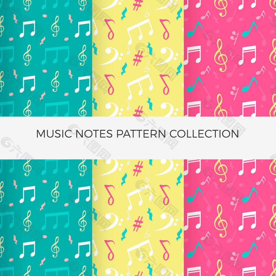 各种音乐符号装饰图案背景
