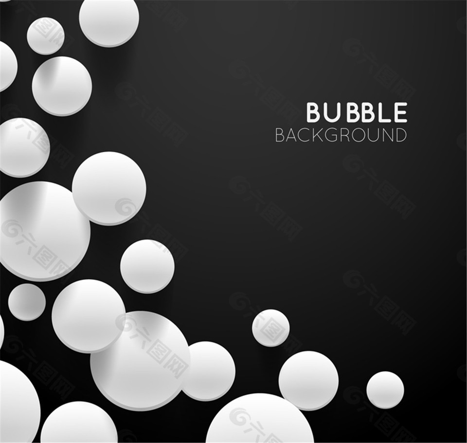 白色圆形质感气泡矢量素材
