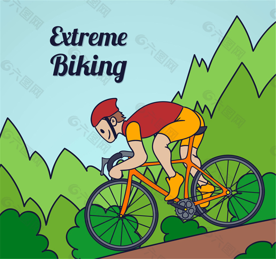 极限自行车运动男子矢量素材