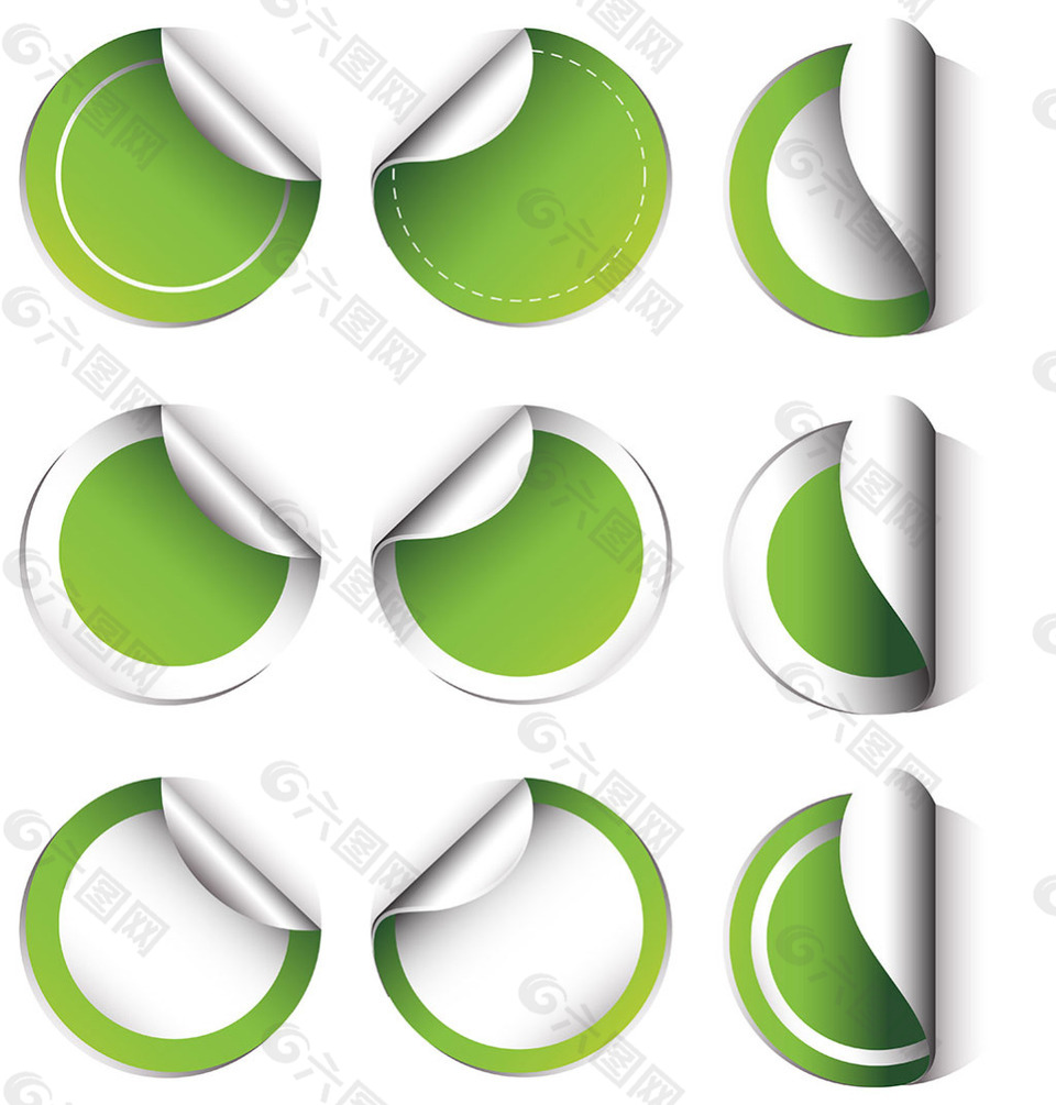 绿色圆形促销标签矢量素材
