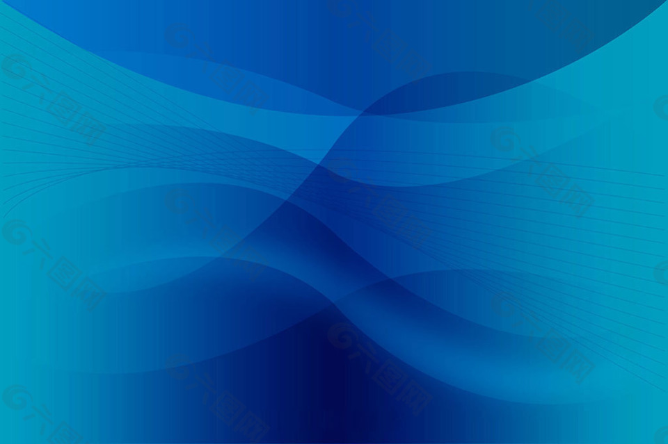 蓝色抽象波浪图形装饰图案背景