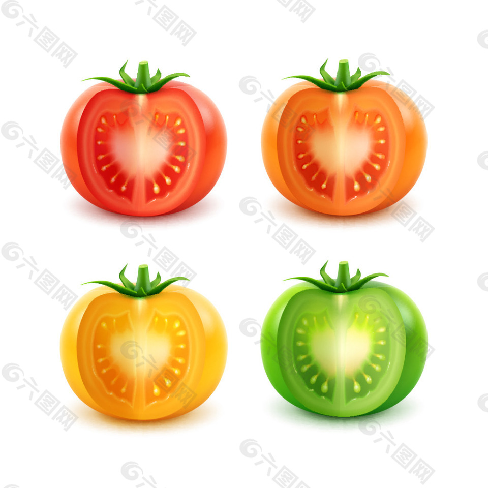 不同颜色的西红柿