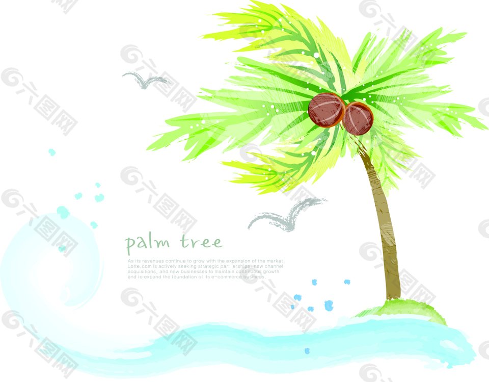卡通椰子树背景设计